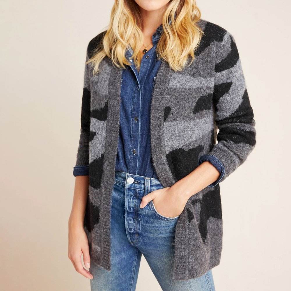 Anthropologie Jodi Camo Cardigan